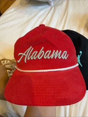 Alabama Red Corduroy Rope-Detail Baseball Cap